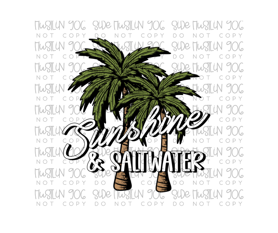 Sunshine and Saltwater Palms-Ready to Press Transfer