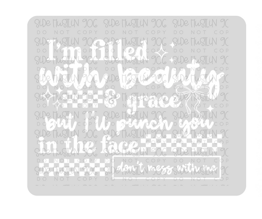 Beauty and Grace white-Ready to Press Transfer