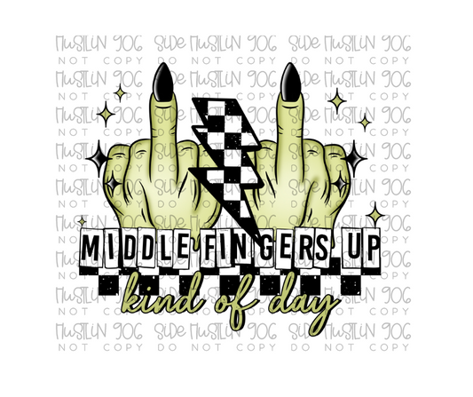 Middle Fingers up-Ready to Press Transfer