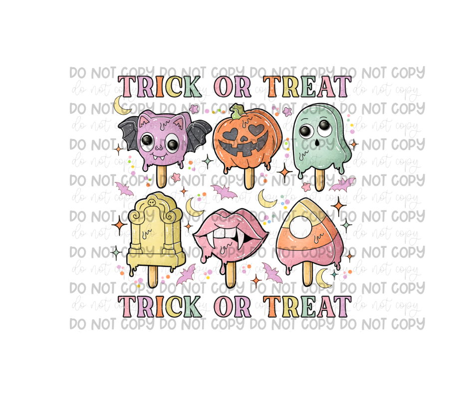 Trick or Treat 2 Pops-Ready to Press Transfer