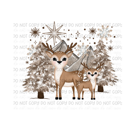 Winter Deer-Ready to Press Transfer