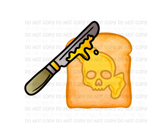 Skull Butter toast-Ready to Press Transfer
