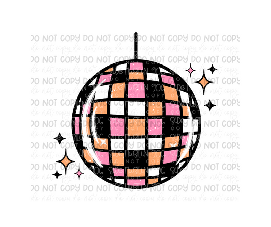 Too Short to Panic disco ball-Ready to Press Transfer