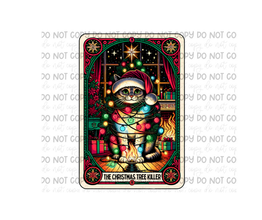 Christmas Tree Cat-Ready to Press Transfer