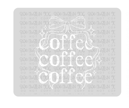 Coffee Bow Single Color White-Ready to Press Transfer