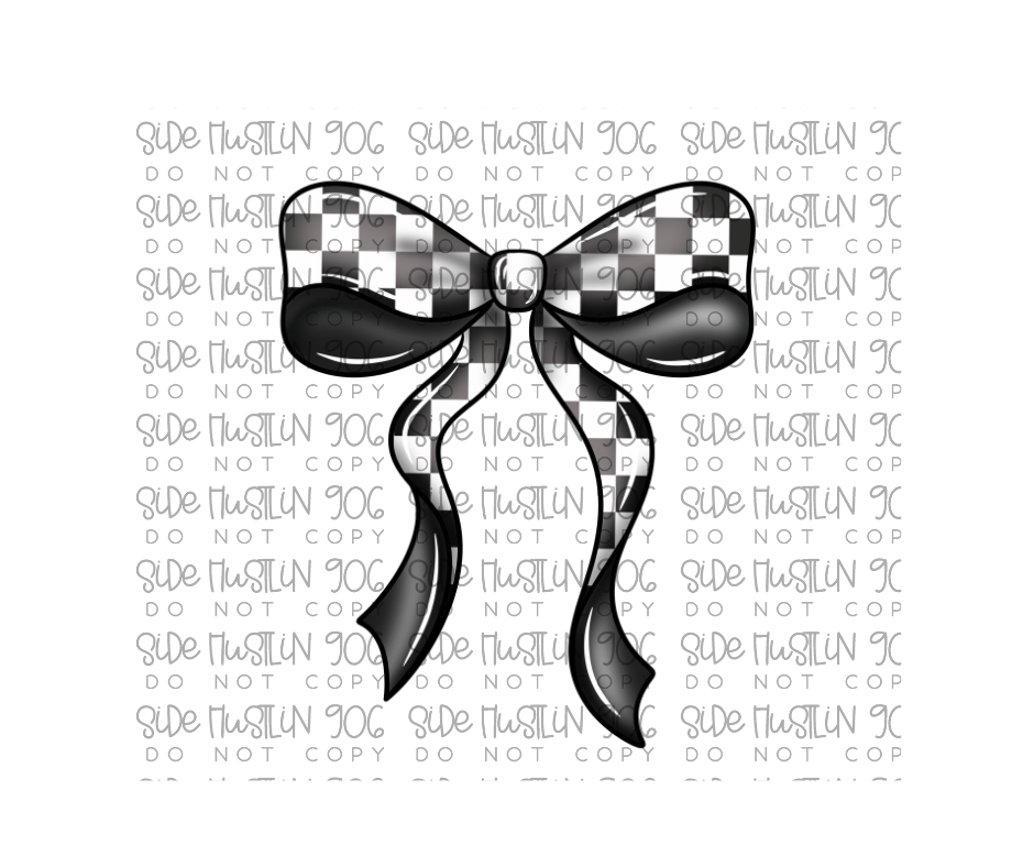 Checker Bow-Ready to Press Transfer