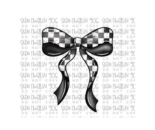 Checker Bow-Ready to Press Transfer