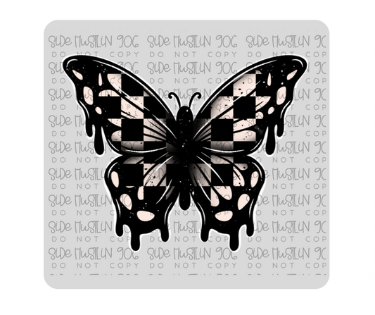 Sticks and Stones butterfly White-Ready to Press Transfer