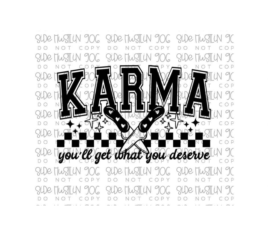 Karma Single Color-Ready to Press Transfer