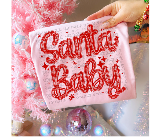 Santa Baby Lace Red-Ready to Press Transfer