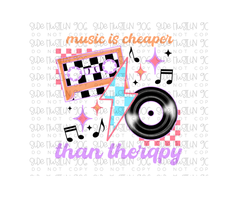 Music Therapy black accents-Ready to Press Transfer