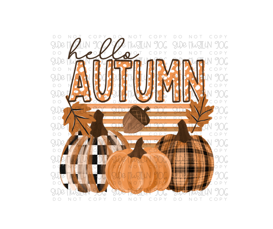 Autumn W stripes-Ready to Press Transfer