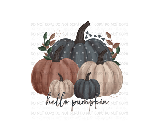 Hello Pumpkin watercolor-Ready to Press Transfer