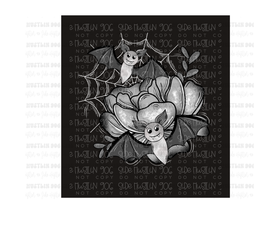 Bats/Flower-Ready to Press Transfer