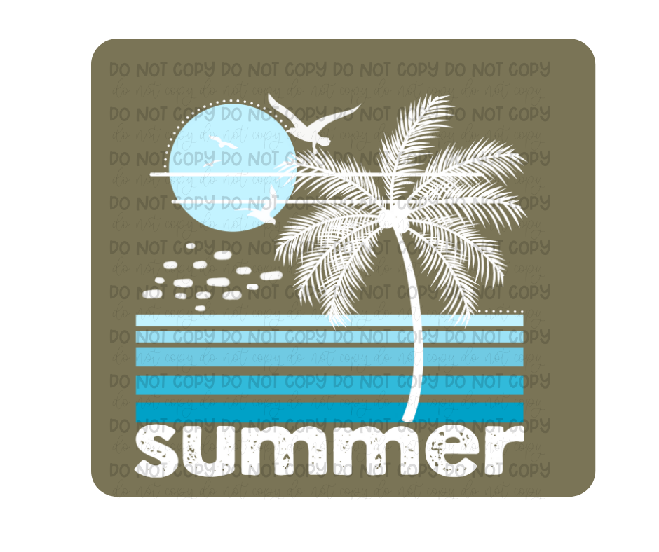 Summer blue/white-Ready to Press Transfer