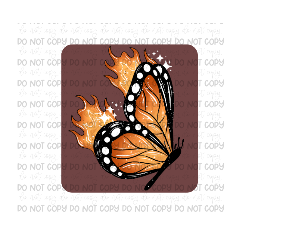 Fire Butterfly white-Ready to Press Transfer