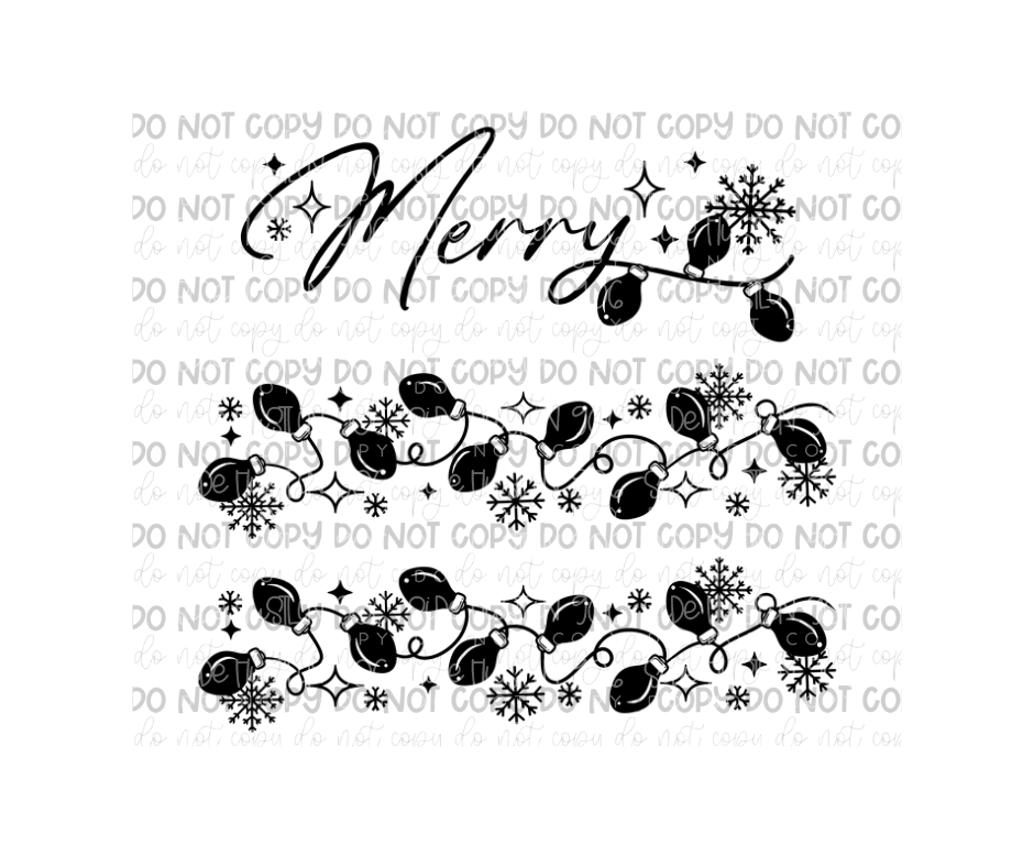 Merry Lights single color-Ready to Press Transfer