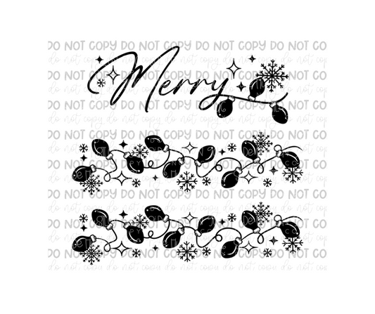 Merry Lights single color-Ready to Press Transfer