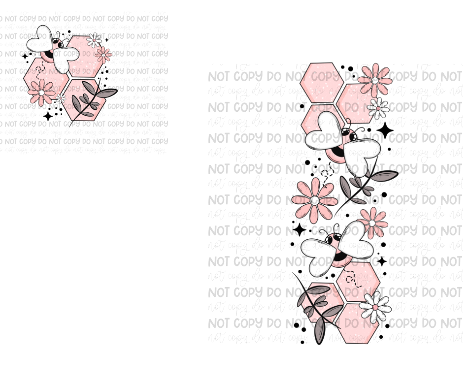 Pink Bees-Ready to Press Transfer