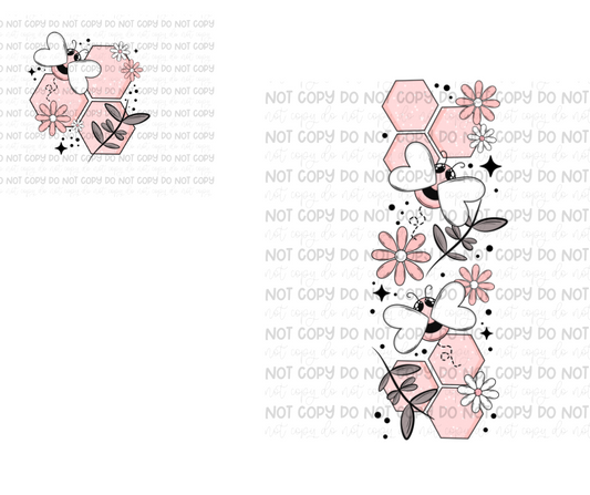 Pink Bees-Ready to Press Transfer