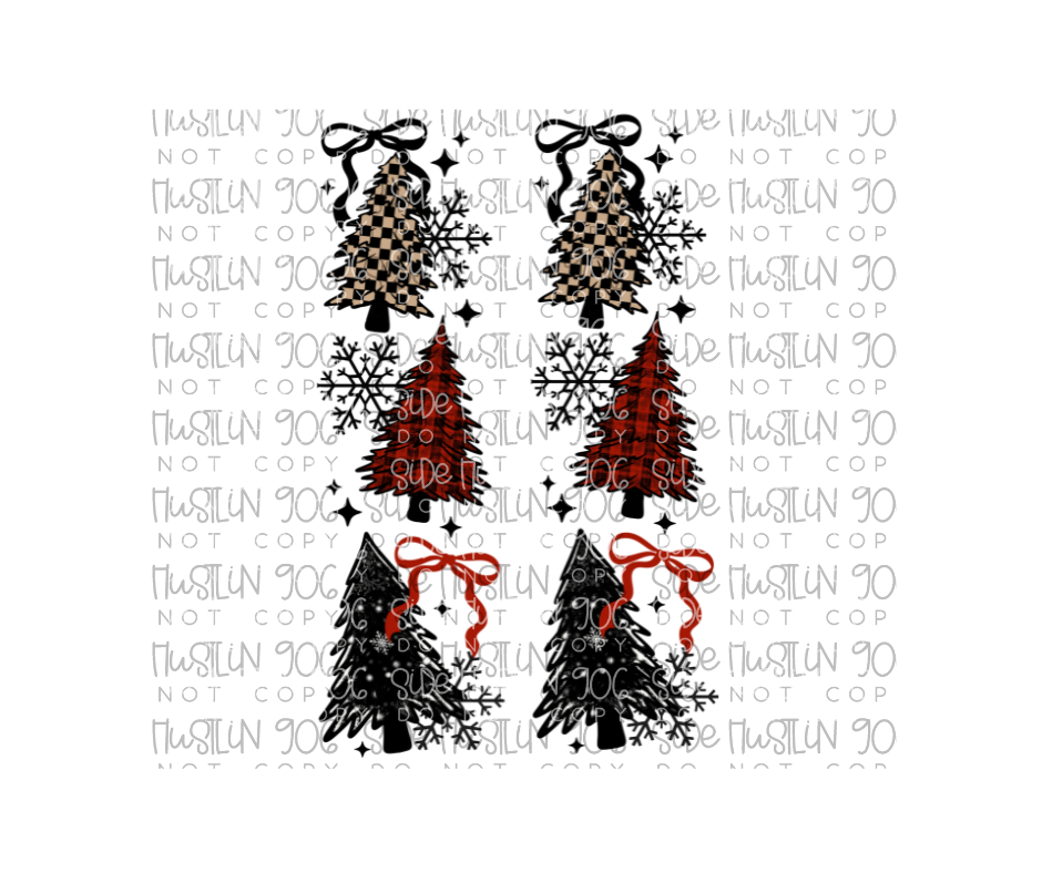 Plaid Trees Sleeve-Ready to Press Transfer