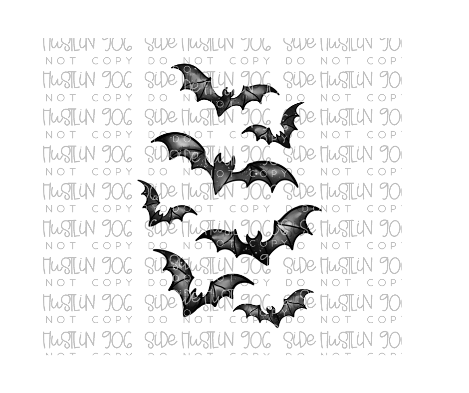 Watercolor Bats-Ready to Press Transfer