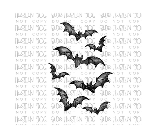 Watercolor Bats-Ready to Press Transfer