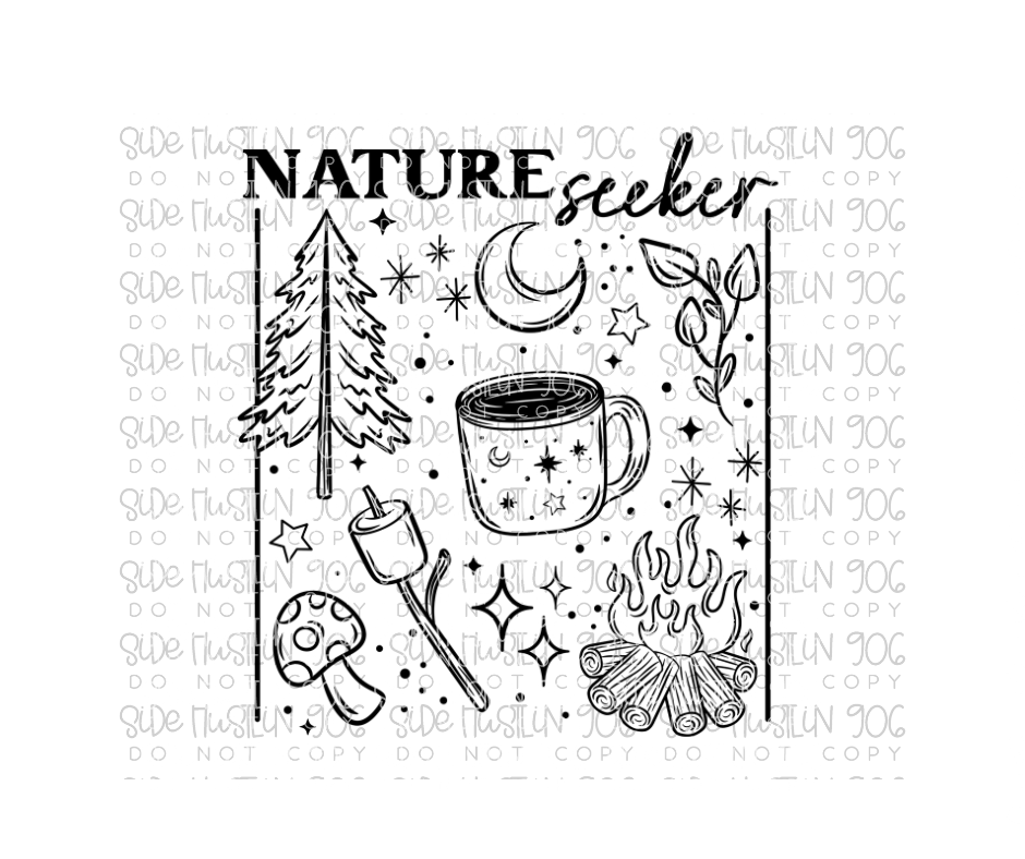 Nature Seeker grid Single Color-Ready to Press Transfer