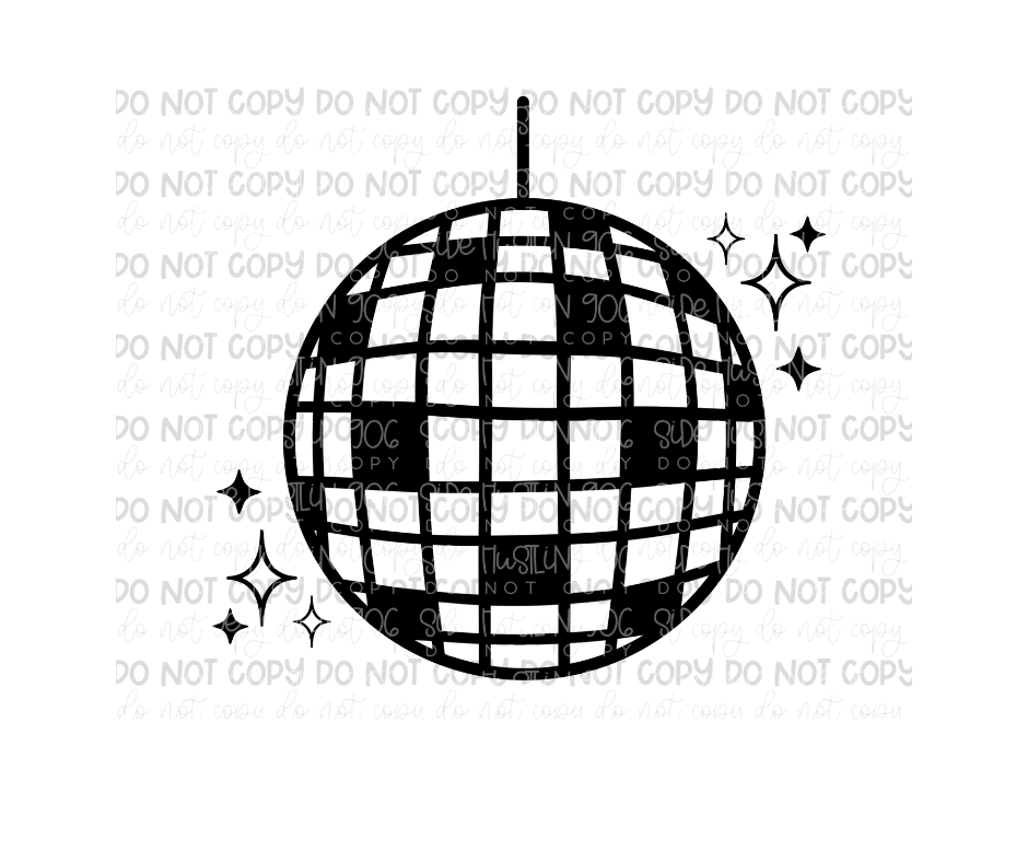 Too Short to Panic disco ball single color-Ready to Press Transfer