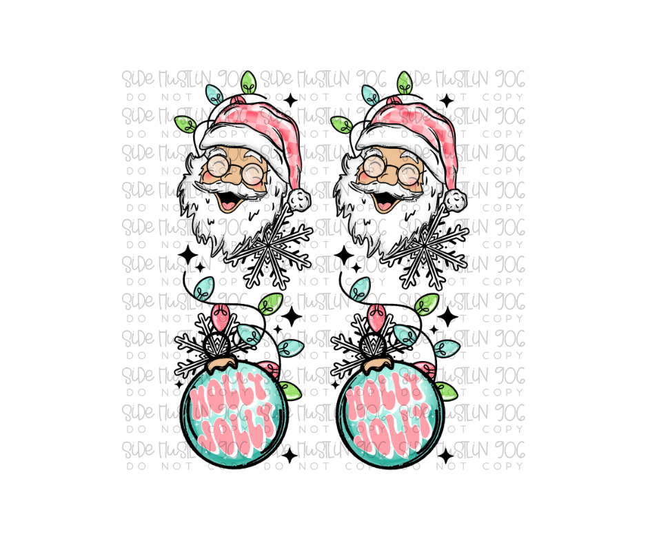 Merry Christmas Santa light skin tone Sleeve-Ready to Press Transfer