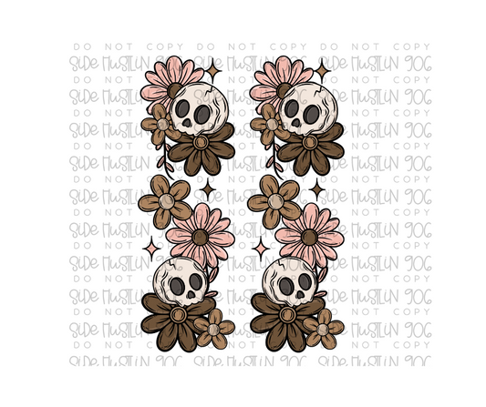 Floral Skull Sleeves-Ready to Press Transfer