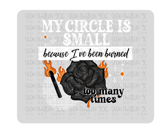 Circle Small Rose White Accents-Ready to Press Transfer