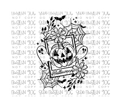 Halloween Card Single Color-Ready to Press Transfer