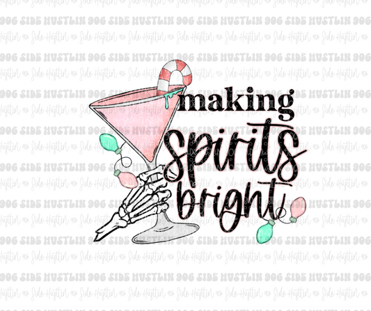 Making Spirits Bright Skellie-Ready to Press Transfer