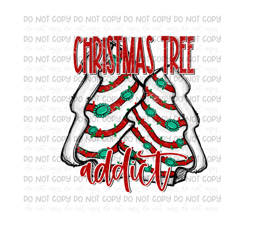 Christmas Tree Addict-Ready to Press Transfer