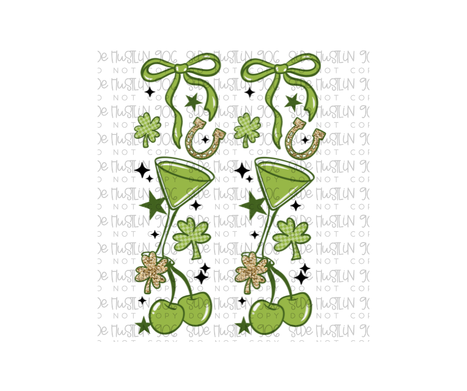 Lucky Girl Martini Sleeve-Ready to Press Transfer