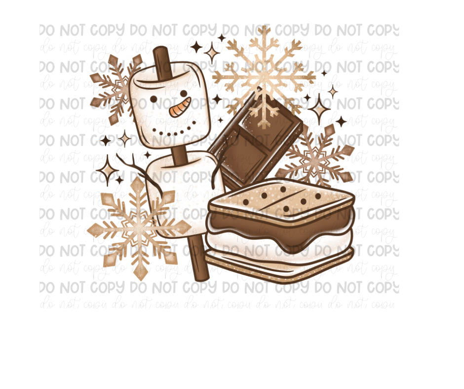 Smore Snowman-Ready to Press Transfer