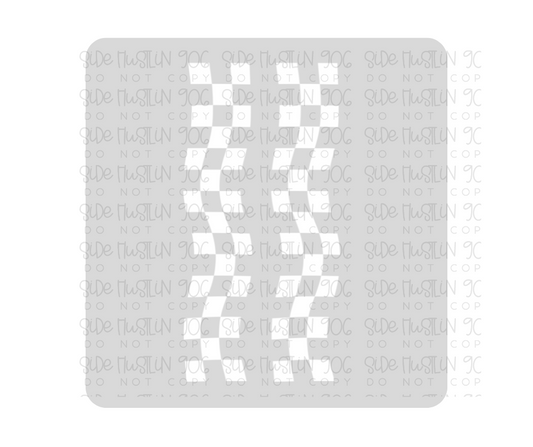 Wavy Checker white Sleeves-Ready to Press Transfer
