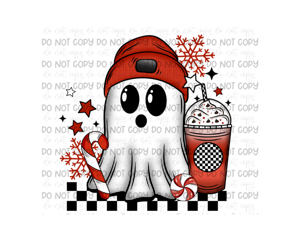 Peppermint Mocha Ghost-Ready to Press Transfer