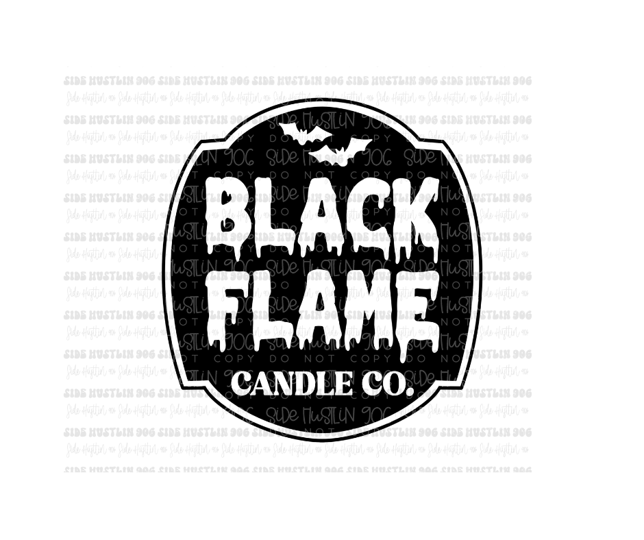 Black Flame candle-Ready to Press Transfer