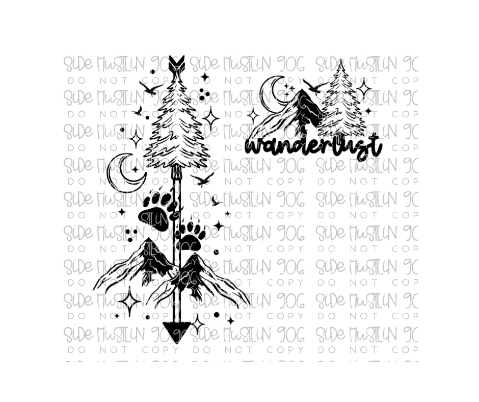 Wanderlust Pocket Spine Single Color-Ready to Press Transfer