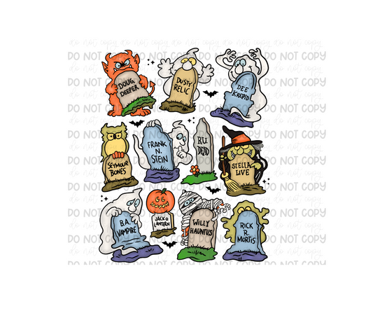 Halloween Tombstones-Ready to Press Transfer