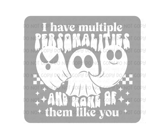 Multiple Personalities white single color-Ready to Press Transfer