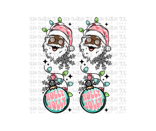 Merry Christmas Santa dark skin tone Sleeve-Ready to Press Transfer