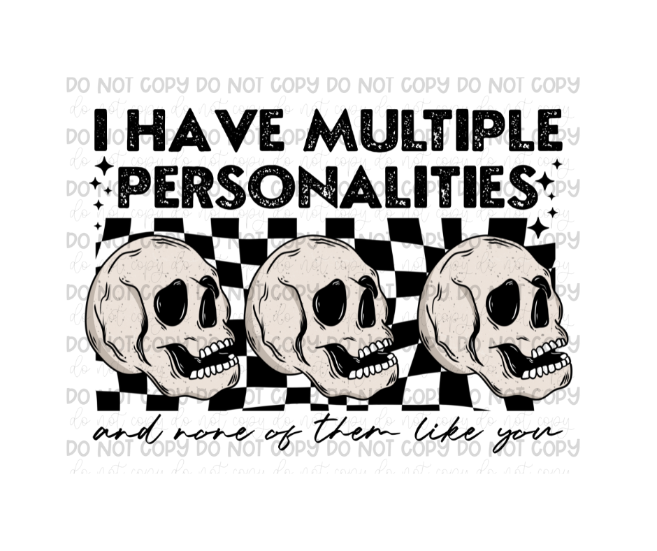 Multiple Personalities black-Ready to Press Transfer