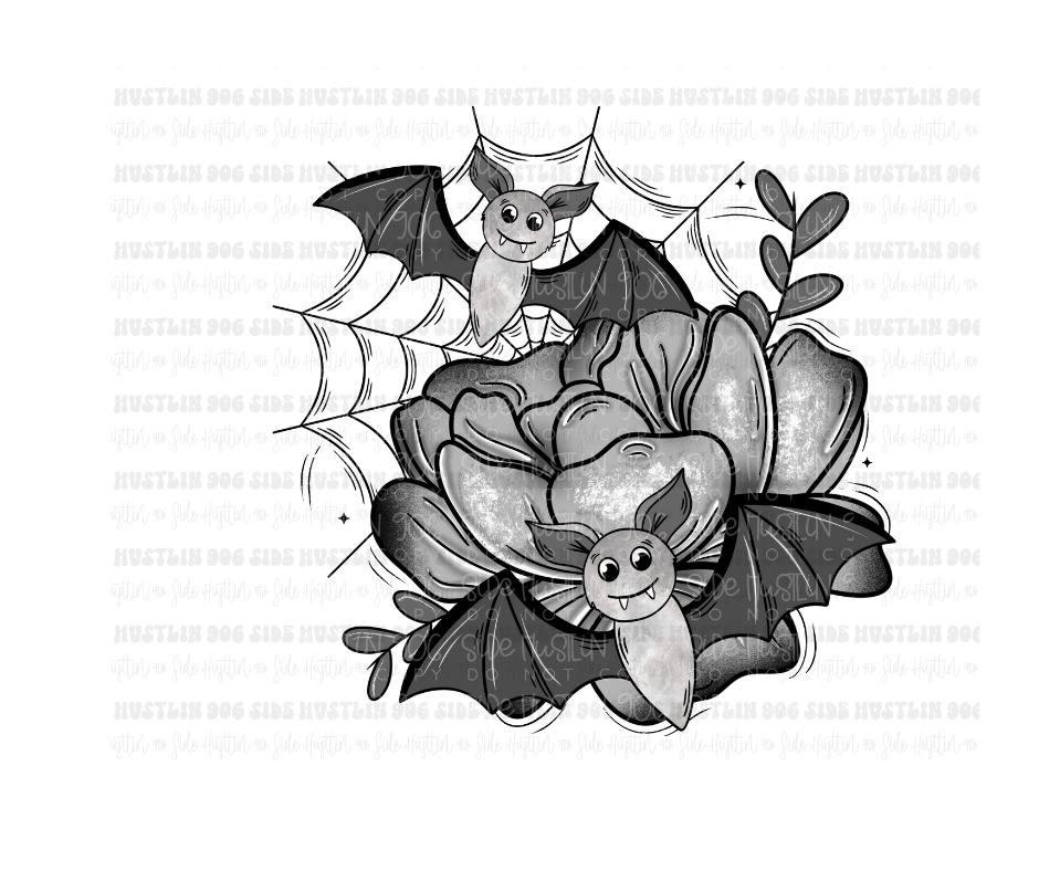 Bats/Flower-Ready to Press Transfer