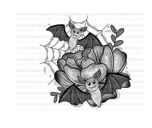 Bats/Flower-Ready to Press Transfer