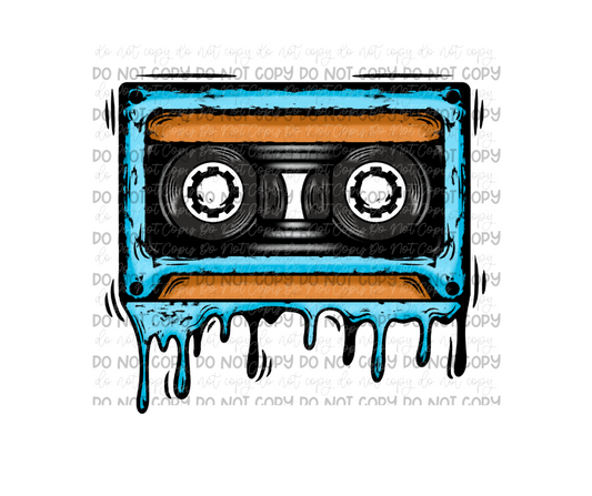 Drippy Cassette black-Ready to Press Transfer