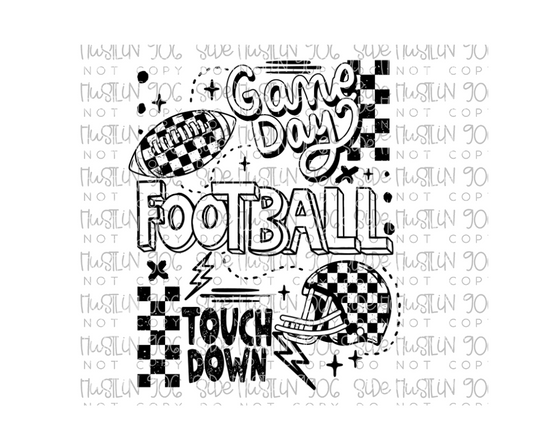 Football Collage Single Color-Ready to Press Transfer