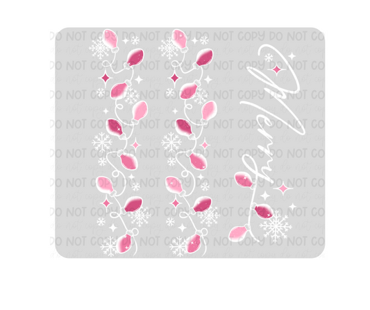 Pink Merry Lights white outline-Ready to Press Transfer
